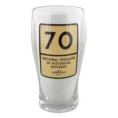 MPH Age 70 Historical Road Sign Pint Glass In Gift Box RRP £6.99 CLEARANCE XL £1.99 or 2 for £3